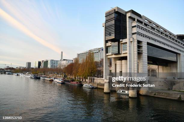 The French Finance Ministry building, also known as Bercy, stands on the bank of the River Seine in Paris on November 20, 2020 in Paris, France.