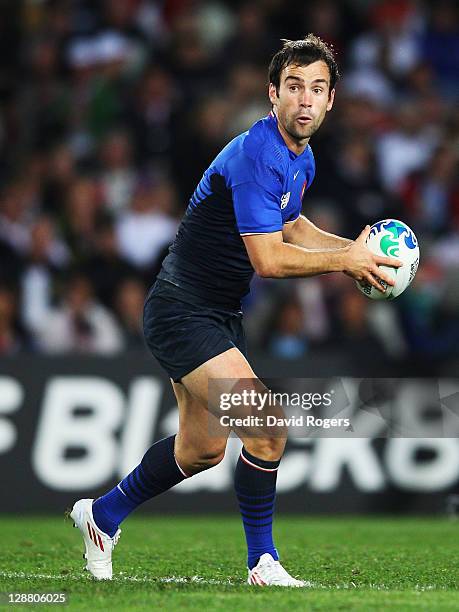 Morgan Parra of France in action during quarter final two of the 2011 IRB Rugby World Cup between England and France at Eden Park on October 8, 2011...