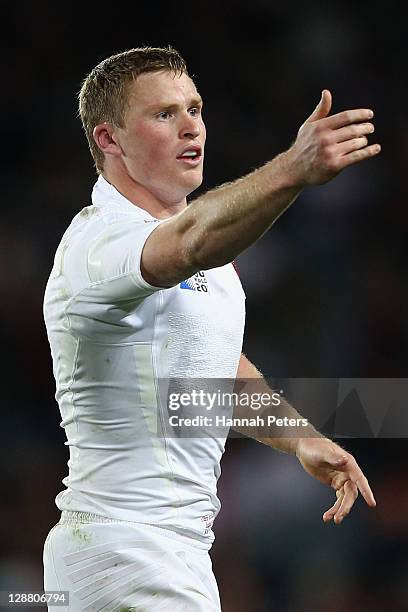 Chris Ashton of England gestures during quarter final two of the 2011 IRB Rugby World Cup between England and France at Eden Park on October 8, 2011...