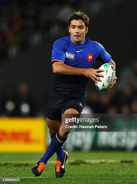 Dimitri Yachvili of France in action during quarter final two of the 2011 IRB Rugby World Cup between England and France at Eden Park on October 8,...