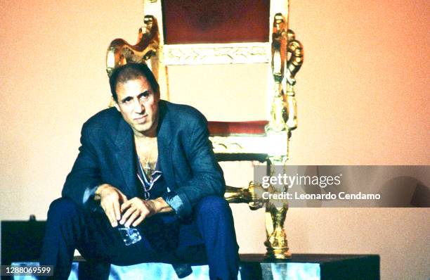 Italian singer Adriano Celentano performing live, Milan, Italy, 4th November 1991.