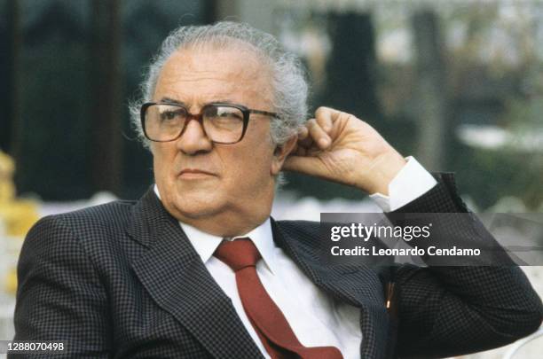 Italian film director and screenwriter Federico Fellini , Rimini, Italy, 27th September 1986.