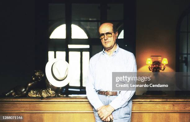 Portuguese film director and screenwriter Manoel de Oliveira , Taormina, Messina, Italy, 4th August 1993.