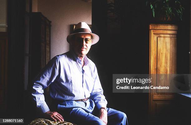 Portuguese film director and screenwriter Manoel de Oliveira , Taormina, Messina, Italy, 4th August 1993.