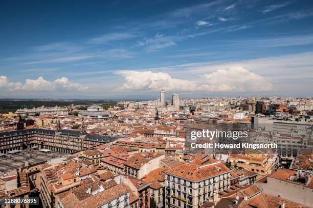 aerial view of madrid city - madrid cityscape stock pictures, royalty-free photos & images