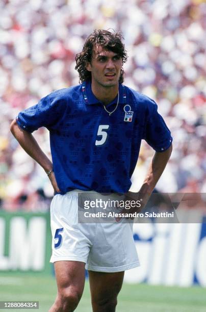 Paolo Maldini of Italy reacts during the FIFA World Cup USA 1994,United States.