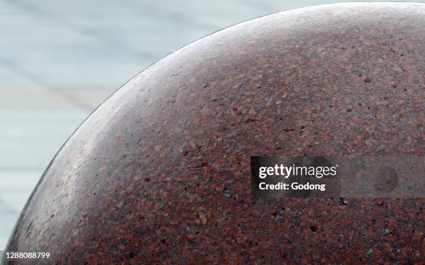 Ong Nui buddhist pagoda. Big marble ball. Detail. Quy Nhon. Vietnam.