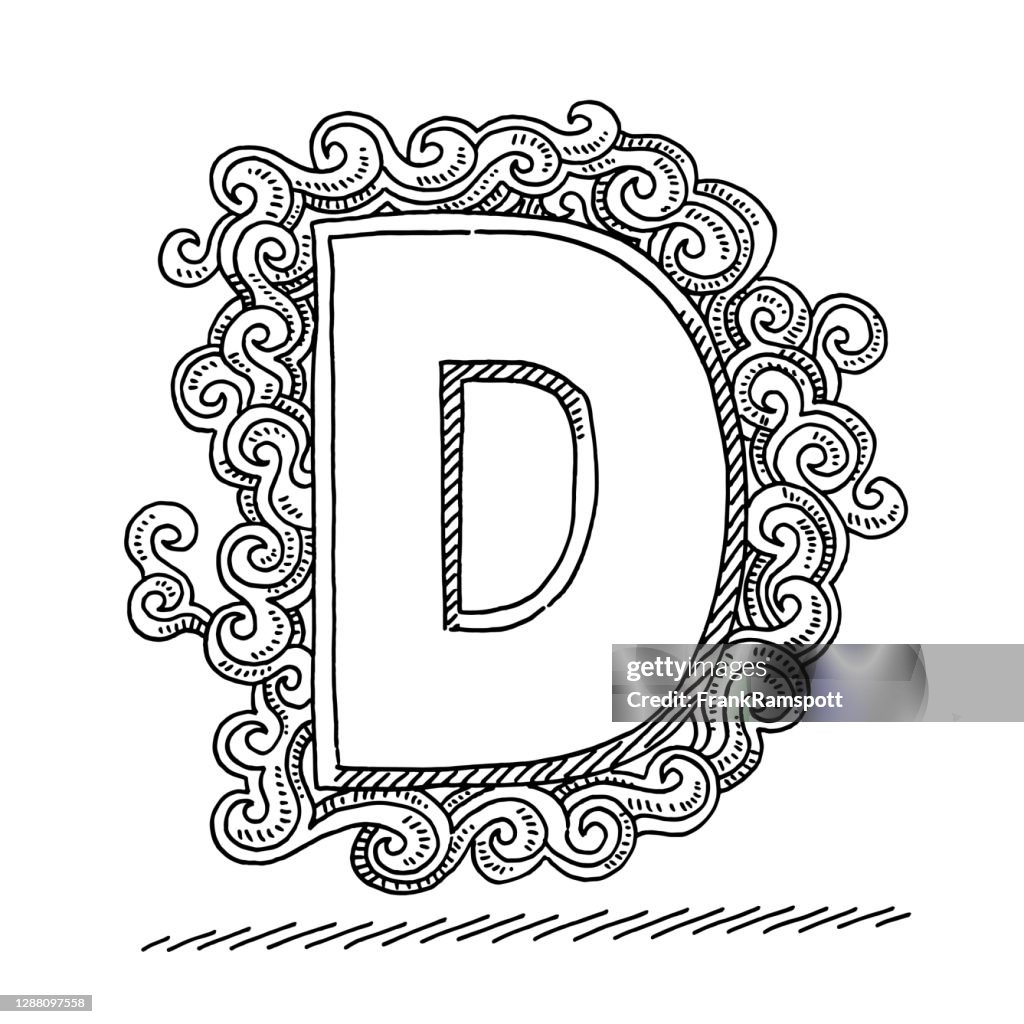 Patterned D Monogram Letter D Swirl Pattern Drawing High-Res Vector Graphic - Getty ...