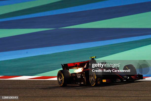 Callum Ilott of Great Britain and UNI-Virtuosi Racing drives during qualifying ahead of Round 11:Sakhir of the Formula 2 Championship at Bahrain...