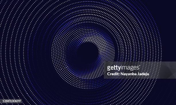 abstract swirl trail or tunnel. rotating sparkling background - sky blue ball stock illustrations