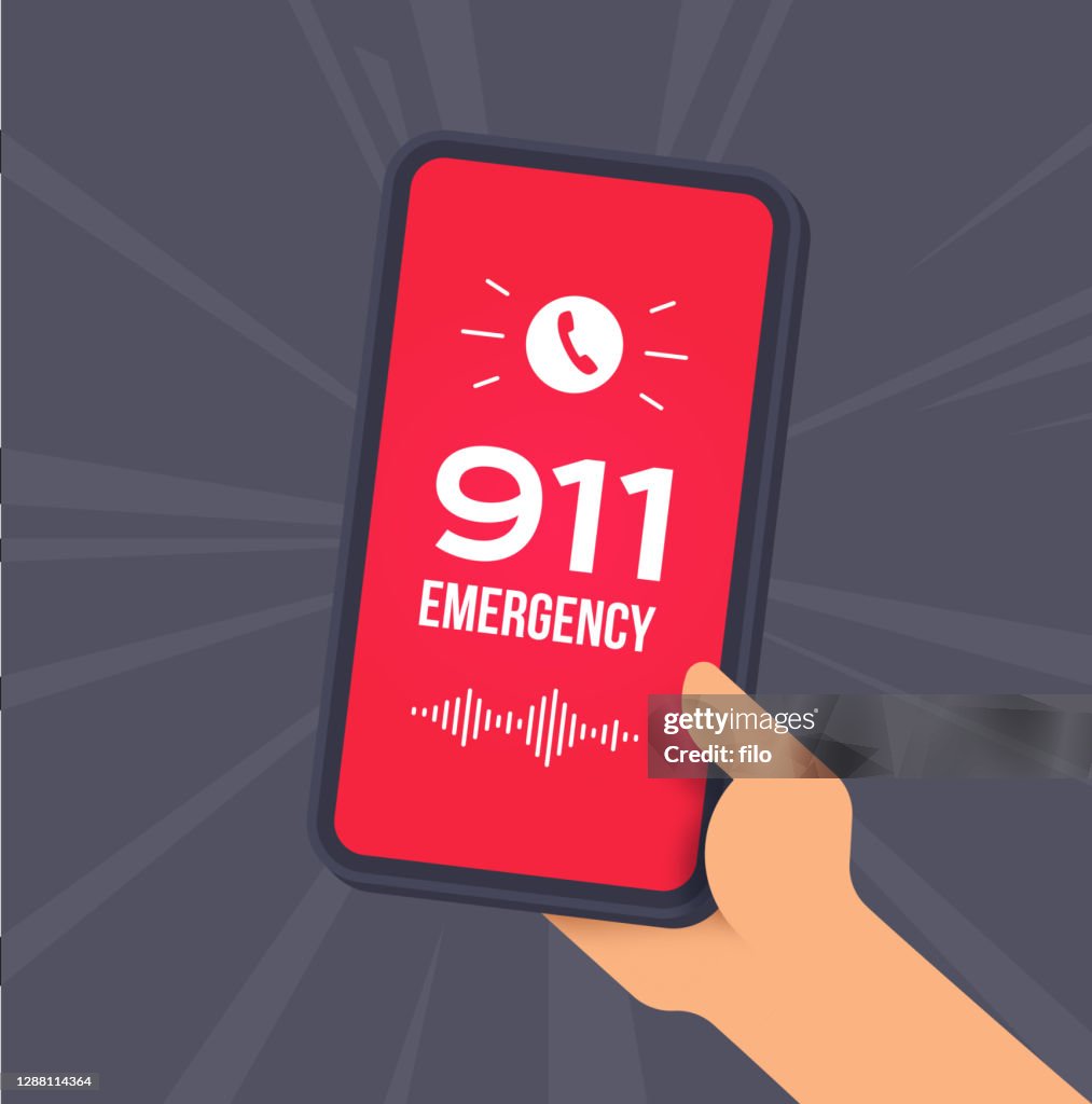 Emmergency Call Emergency 911 Cell Phone Call High-Res Vector Graphic - Getty Images