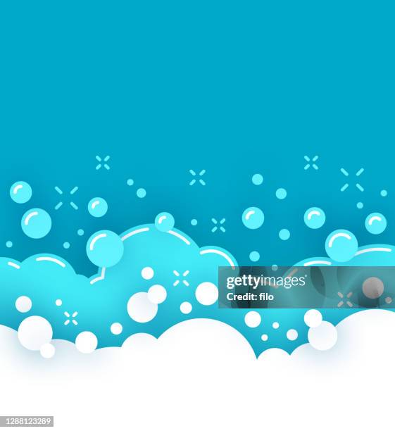 illustrazioni stock, clip art, cartoni animati e icone di tendenza di bubbles soap cleaning sfondo astratto - bubble bath