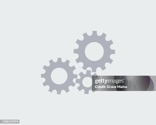rotating gears working icon - temporary stock illustrations