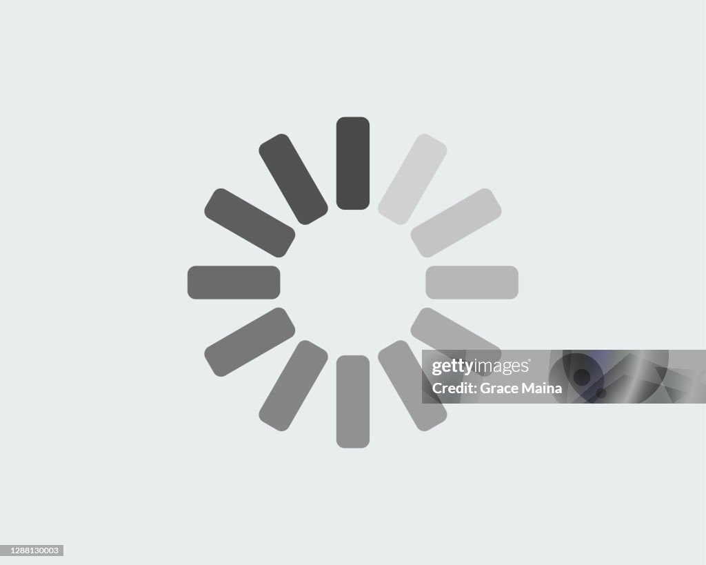 Loading progress circle in black and white