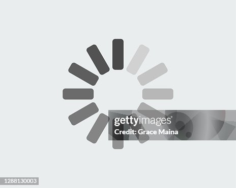 Loading Progress Circle In Black And White High-Res Vector Graphic ...