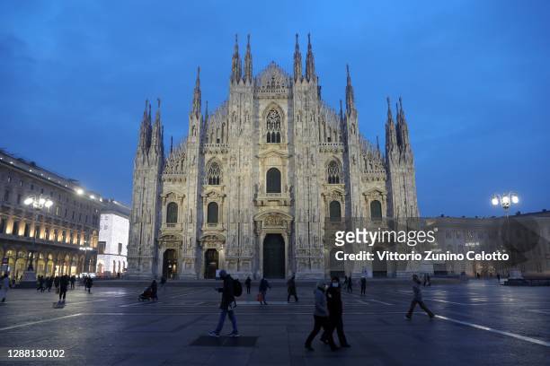 General view of the Duomo on November 27, 2020 in Milan, Italy.