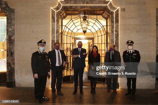 President of Save the Children Claudio Tesauro, Mayor of Rome Virginia Raggi, Bulgari CEO Jean-Christophe Babin and Gianni Battistoni attend the...