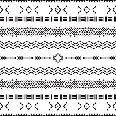seamless pattern with motif Aztec tribal geometric shapes