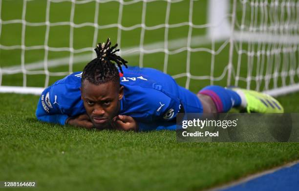 Michy Batshuayi of Crystal Palace looks dejected after missing a chance during the Premier League match between Crystal Palace and Newcastle United...