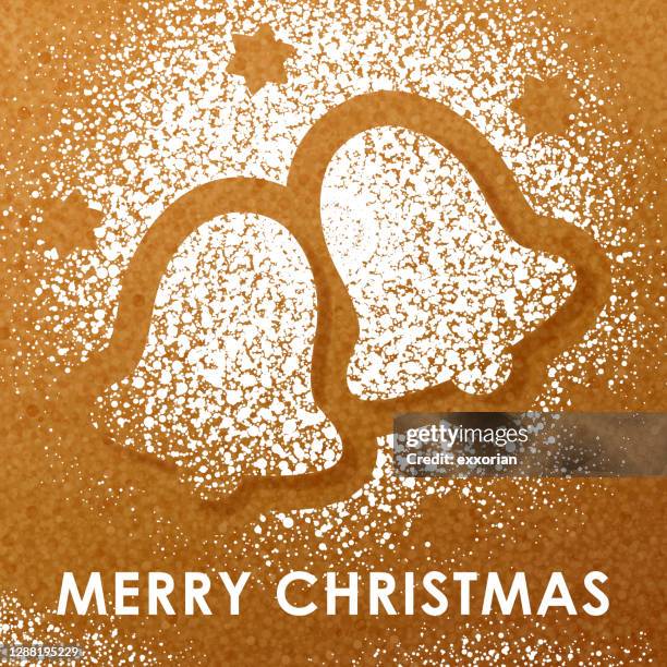 ilustraciones, imágenes clip art, dibujos animados e iconos de stock de campana de navidad sugar powder - azúcar en polvo