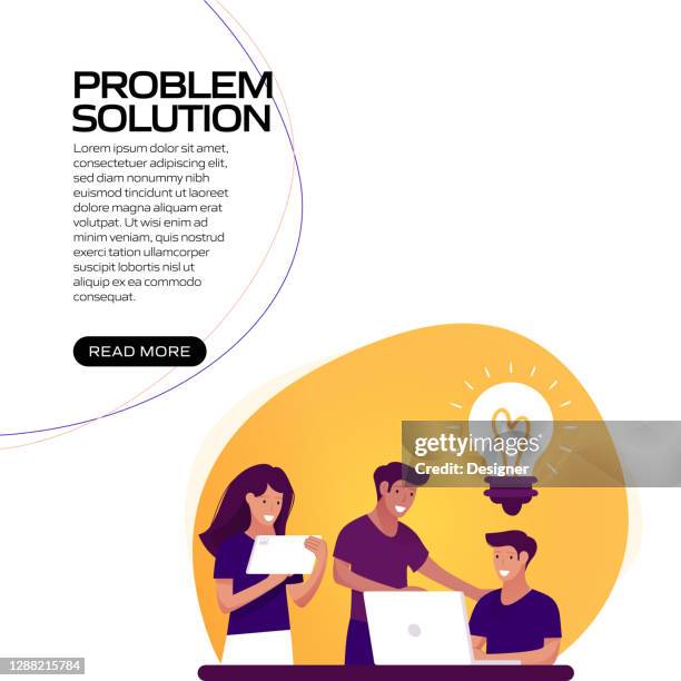 problem solution concept vector illustration for website banner, advertisement and marketing material, online advertising, business presentation etc. - product engineering services stock illustrations