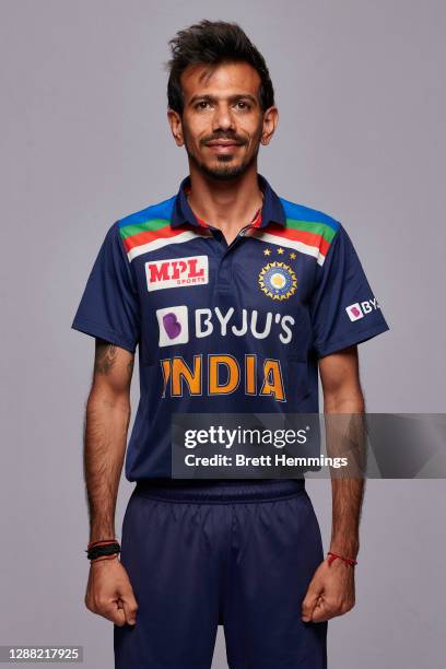 Yuzvendra Chahal poses during the India Men's Twenty20 team headshots session at the Intercontinental on November 28, 2020 in Sydney, Australia.