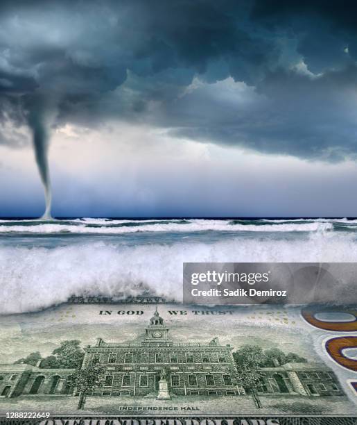 loosing money concept - money tornado stock pictures, royalty-free photos & images