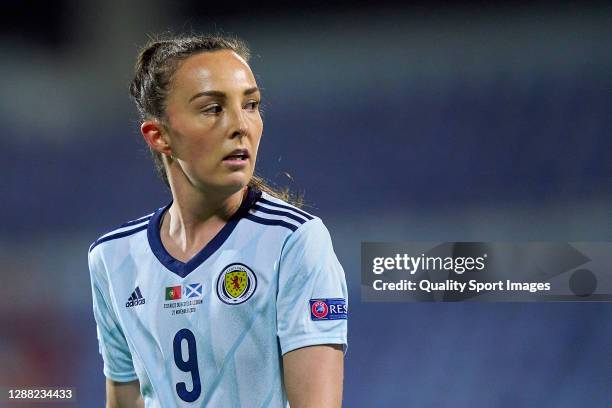 Caroline Weir of Scotland looks on during the UEFA Women's EURO 2022 qualifier match between Portugal Women and Scotland Women at Estadio do Restelo...