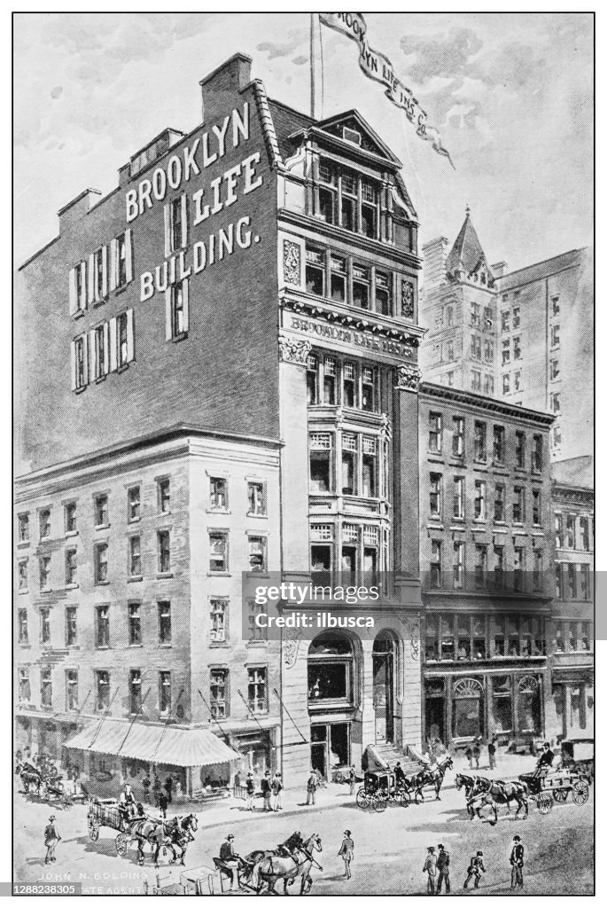 Antique black and white photograph of New York: BROOKLYN LIFE INSURANCE COMPANY