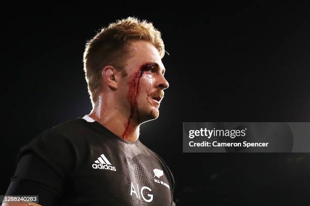 Sam Cane of the All Blacks walks off the field after winning the 2020 Tri-Nations match between the Argentina Pumas and the New Zealand All Blacks at...