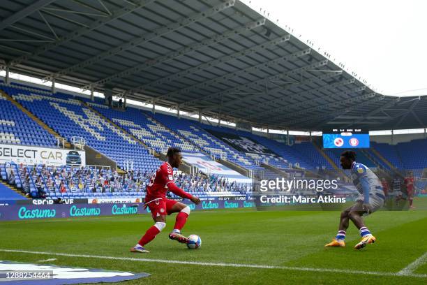 General view inside the stadium of the stands with cut out fans during the Sky Bet Championship match between Reading and Bristol City at Madejski...