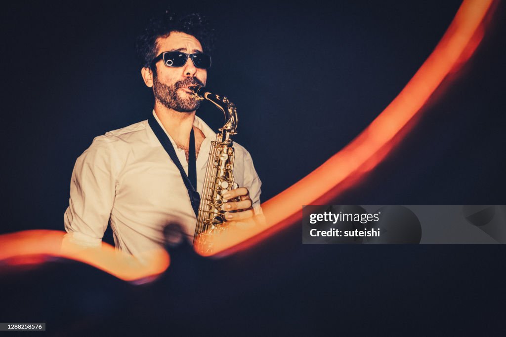 The saxophone player