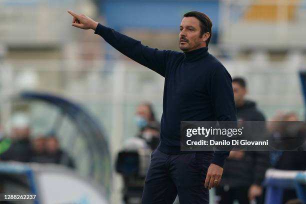 Massimo Oddo of Pescara Calcio during the Serie B match between Pescara Calcio and Pordenone Calcio at Adriatico Stadium on November 28, 2020 in...