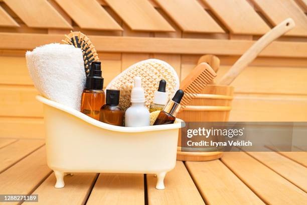 spa, sauna and wellness beauty concept. - sauna winter weihnachten stock-fotos und bilder