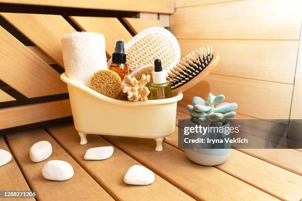 spa, sauna and wellness beauty concept. - sauna winter weihnachten stock-fotos und bilder