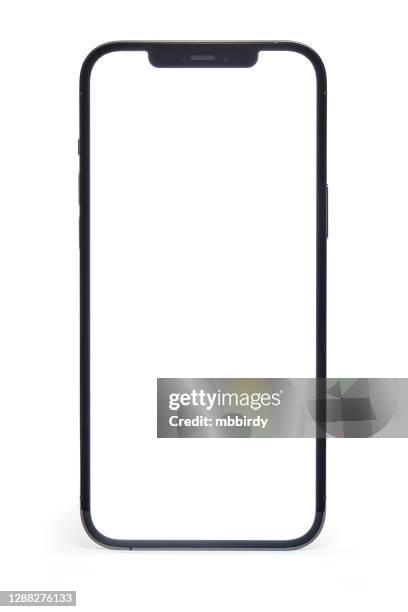 apple iphone 12 pro max, isoliert auf weißem hintergrund - iphone 12 stock-fotos und bilder