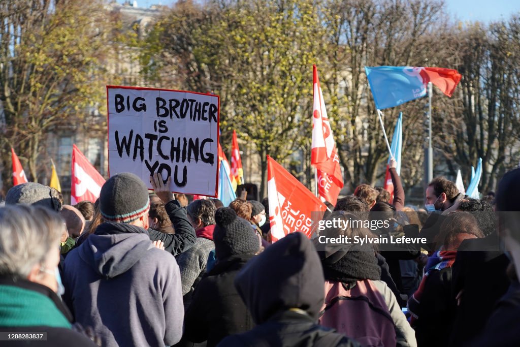 Demonstration Against Global Security Law In Lille