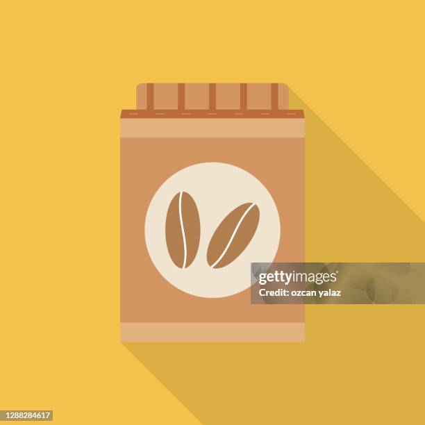 coffee package - brown box stock illustrations