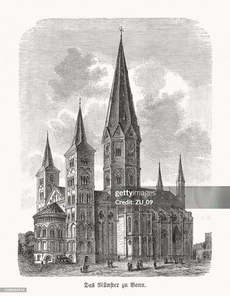 Bonner Münster, Nordrhein-Westfalen, Deutschland, Holzstich, erschienen 1893
