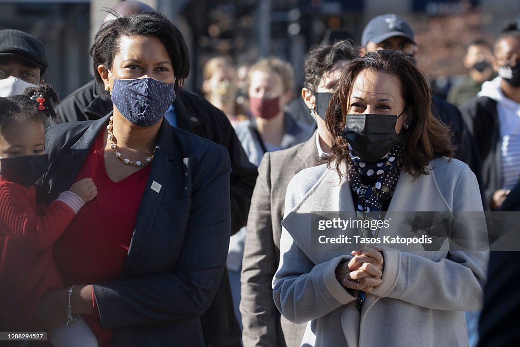 Vice President-Elect Kamala Harris Visits Christmas Market In Washington DC