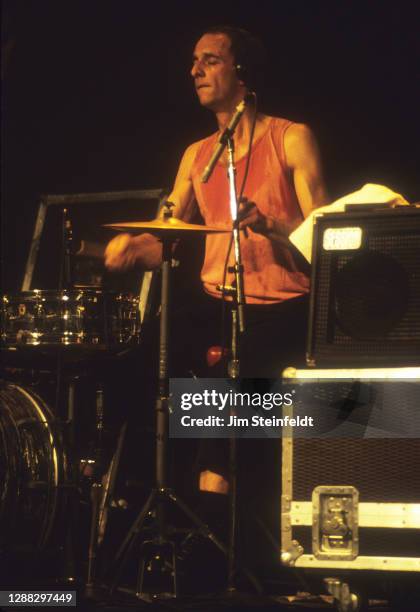 Drummer Robert Grey of the rock band Wire performs at First Avenue nightclub in Minneapolis, Minnesota on June 21, 1987.