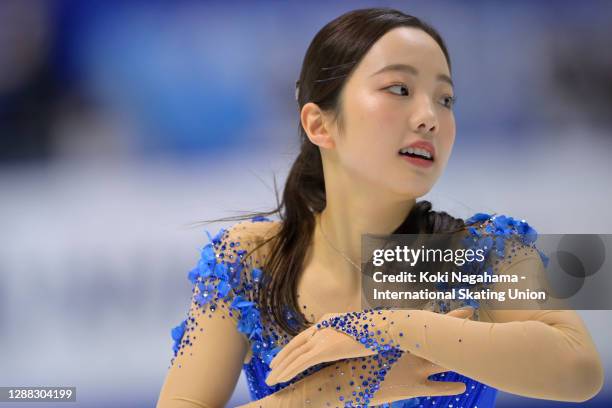 Marin Honda of Japan performs in the Ladies Free Skating during day 2 of the ISU Grand Prix of Figure Skating NHK Trophy at Towa Pharmaceutical...