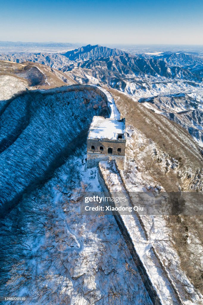 Beijing Jiankou Great Wall Of China After Blizzard