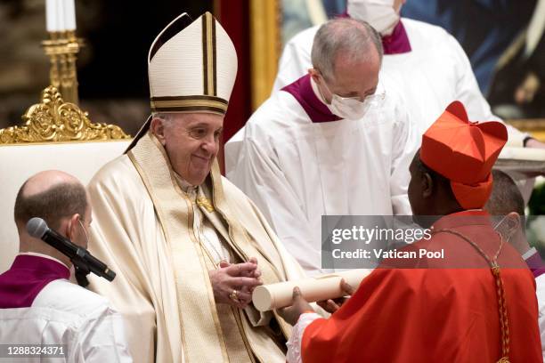 Pope Francis appoints Archbishop of Kigali Antoine Kambanda as Cardinal during the Consistory for the creation of new Cardinals at the St. Peter's...
