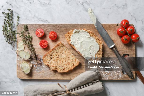 homemade bread sandwich with mozzarella caprese topping - cheese on toast stock pictures, royalty-free photos & images