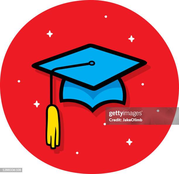 graduation cap doodle - animated graduation cap stock illustrations