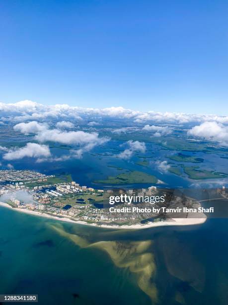 aerial view of the city of fort myers beach; florida - fort myers stock pictures, royalty-free photos & images