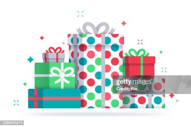 holiday and christmas gifts - market retail space stock illustrations