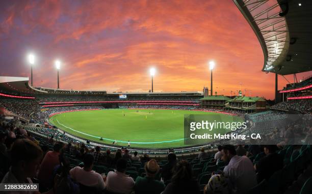 General view during game two of the One Day International series between Australia and India at Sydney Cricket Ground on November 29, 2020 in Sydney,...