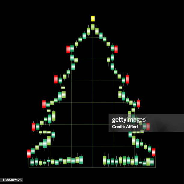 illustrazioni stock, clip art, cartoni animati e icone di tendenza di forex grafico di trading albero di natale - mercato luogo per il commercio